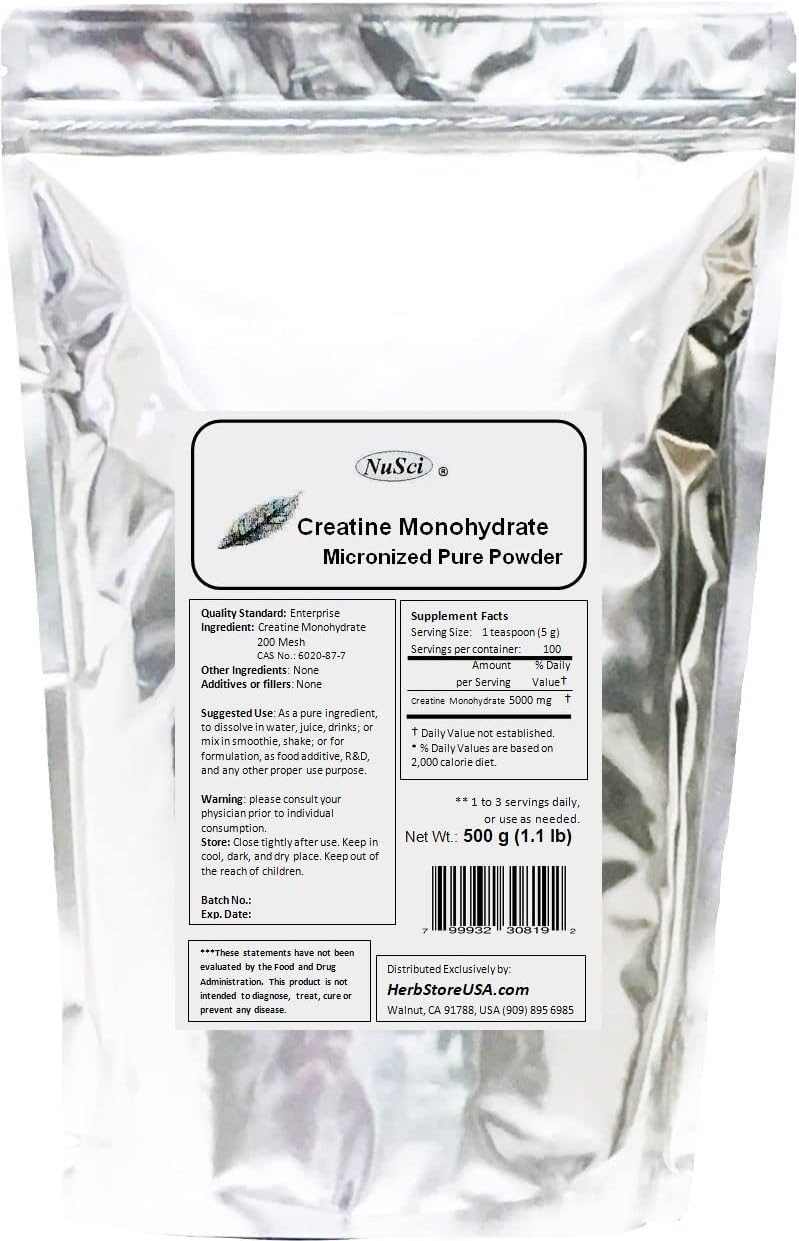 1000g (2.2 lb) NuSci Pure Micronized Creatine Monohydrate Powder