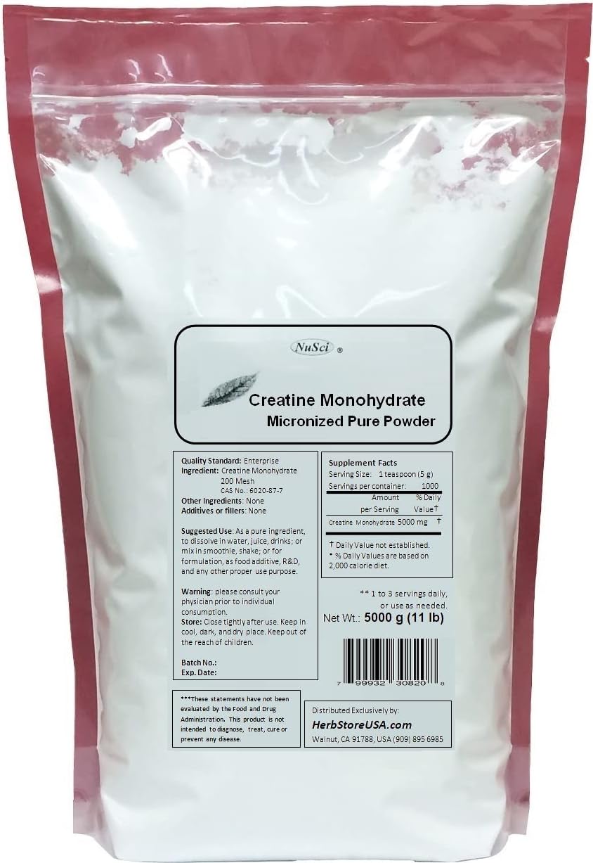 1000g (2.2 lb) NuSci Pure Micronized Creatine Monohydrate Powder