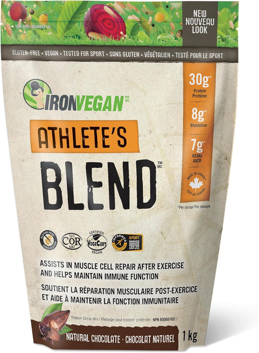 1000g IRONVEGAN Chocolate Sprouted Protein Blend for Athletes