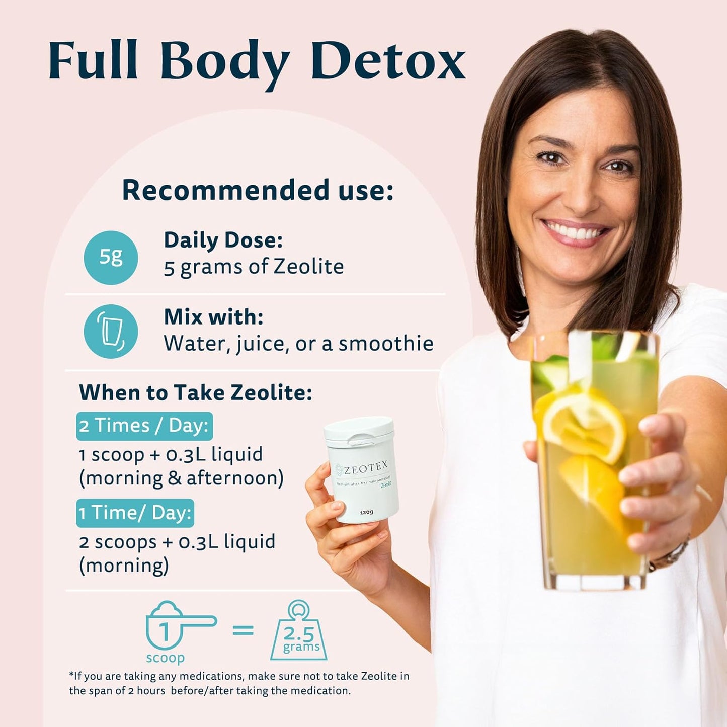 1000g Zeotex Zeolite Powder for Full Body Detox Cleanse - Micronized Zeolite Toxin Remover for Food and Juice Detox