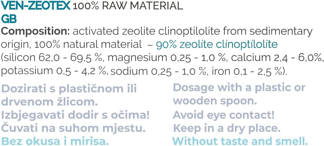 1000g Zeotex Zeolite Powder for Full Body Detox Cleanse - Micronized Zeolite Toxin Remover for Food and Juice Detox