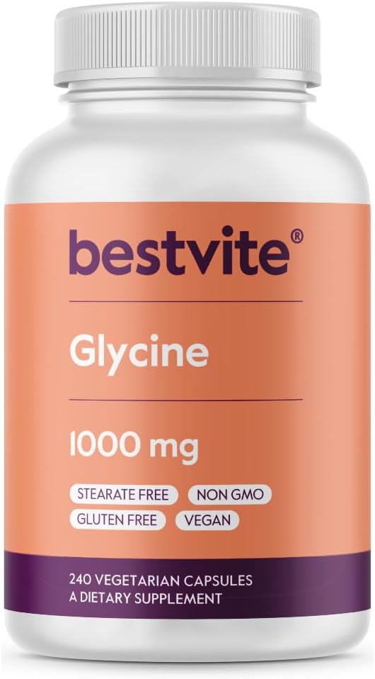 1000mg Glycine Supplement (240 Vegan Capsules) - Non GMO, Gluten Free, No Stearates - BoostGo Australia