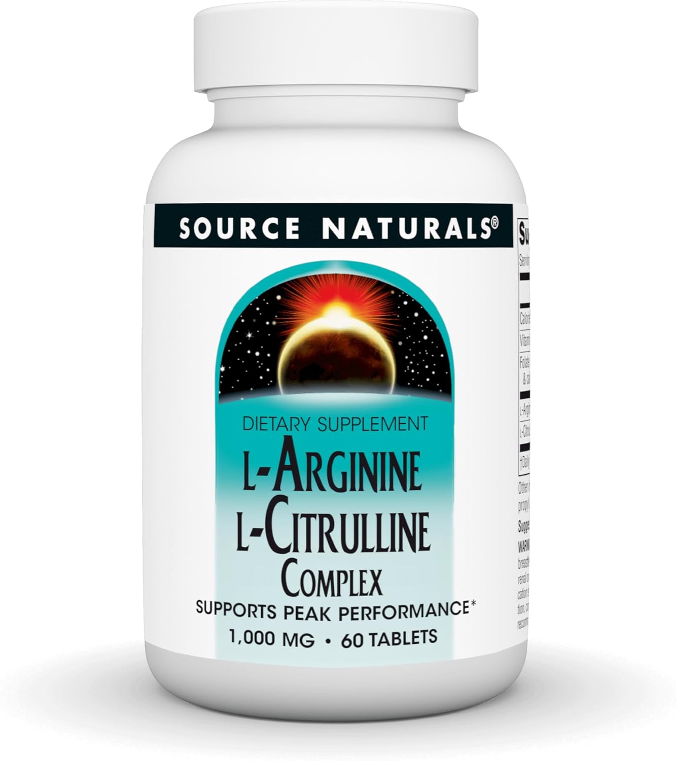 1000mg L-Arginine L-Citrulline Complex Supplement - 60 Tablets by Source Naturals