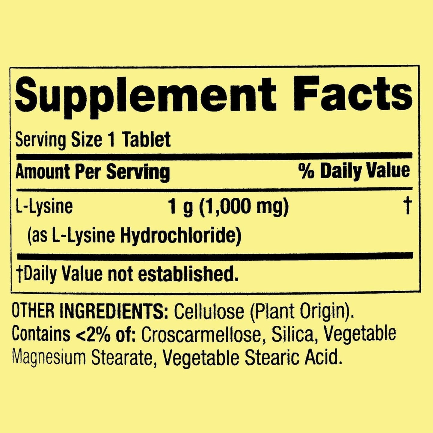 1000mg L-Lysine Tablets - 100 Ct, Spring Valley Supplement + Guide