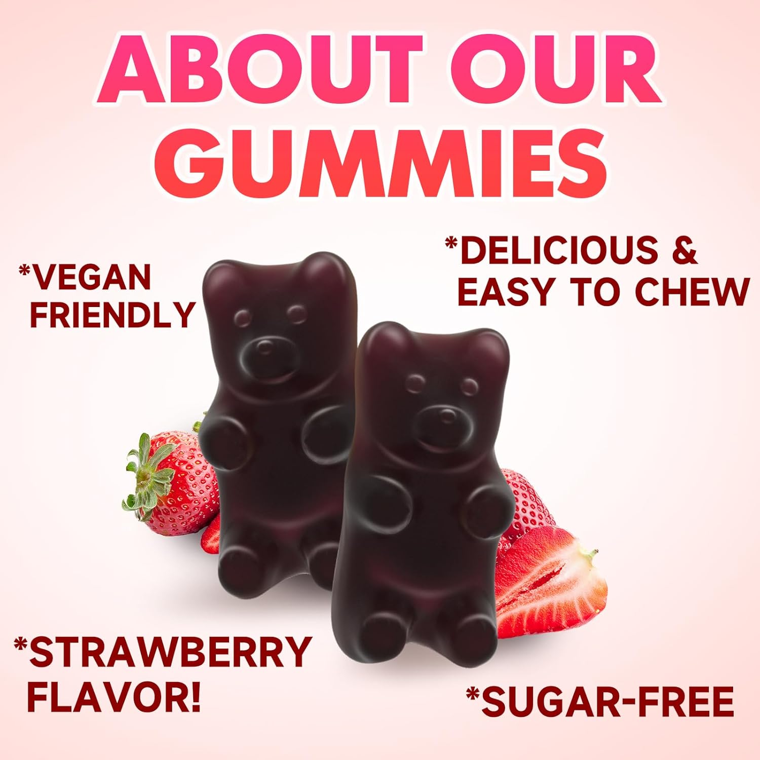 1000MG Shilajit Gummies for Energy & Immunity - Sugar-Free, Strawberry Flavor - 60 Count for Men & Women