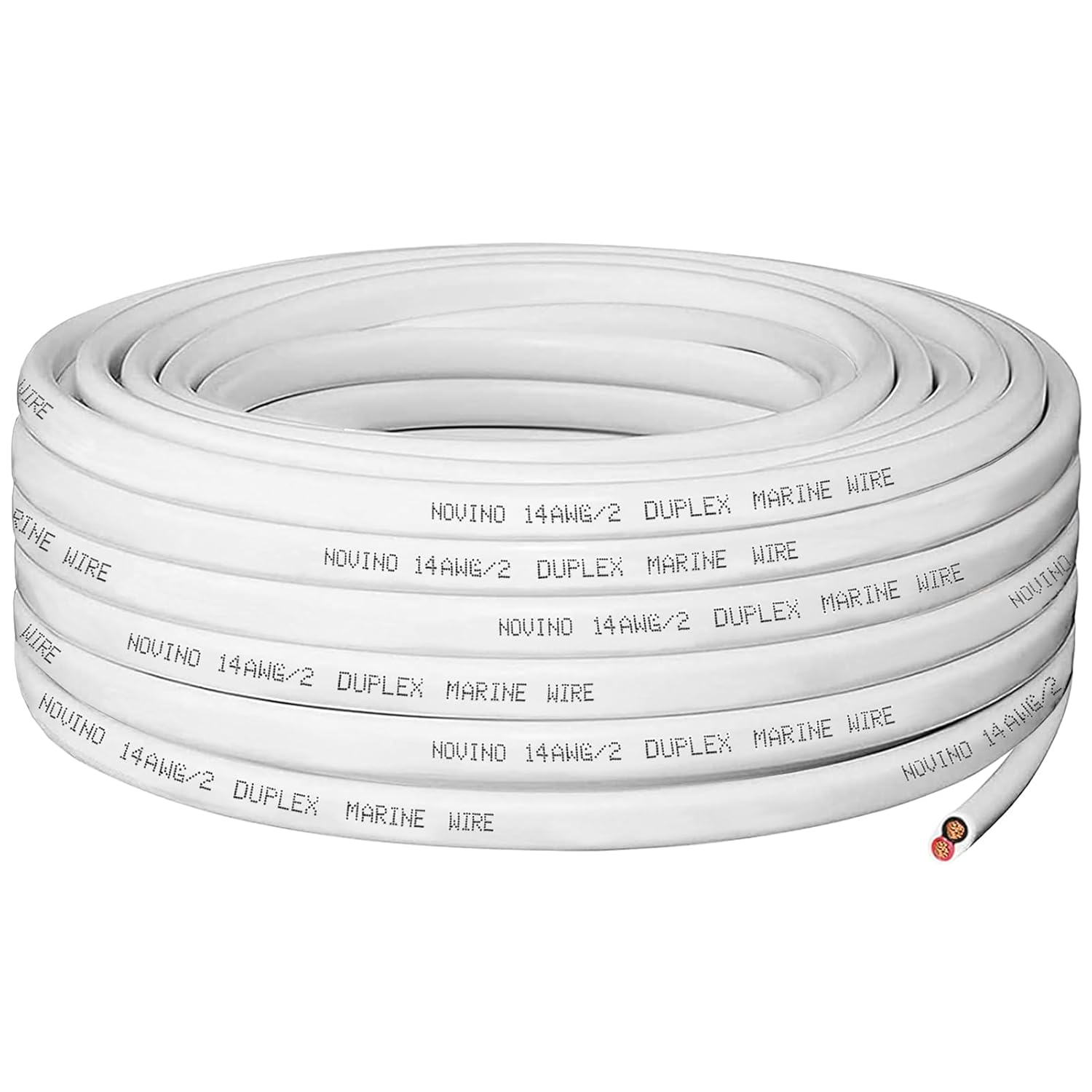 100ft 14 AWG Duplex Marine Grade Wire Tinned Copper Boat Electrical Cable - Ideal for Boat, Automotive, RV, Camper, Trailer Outdoor Use