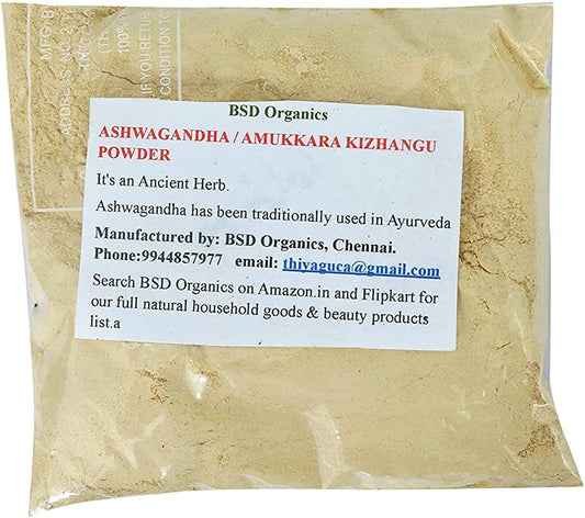 100g BSD Organics Ashwagandha Powder for Stress Relief and Immune Support
