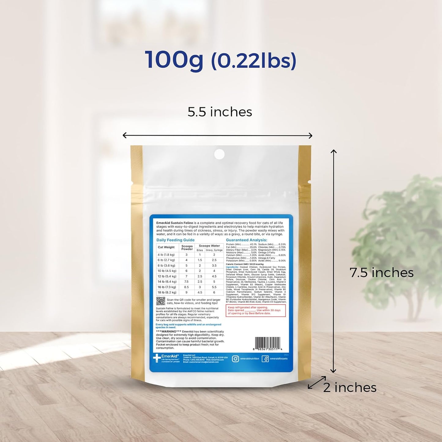 100g EMERAID Sustain Feline Recovery Food for Cats - Balanced Nutrition for Cat Recovery