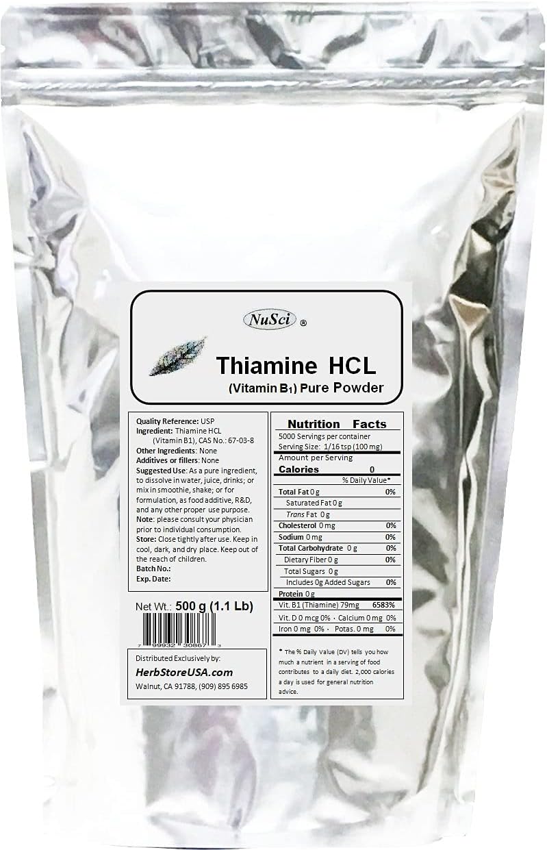 100g NuSci Thiamine HCL Vitamin B1 Powder for Energy Boost