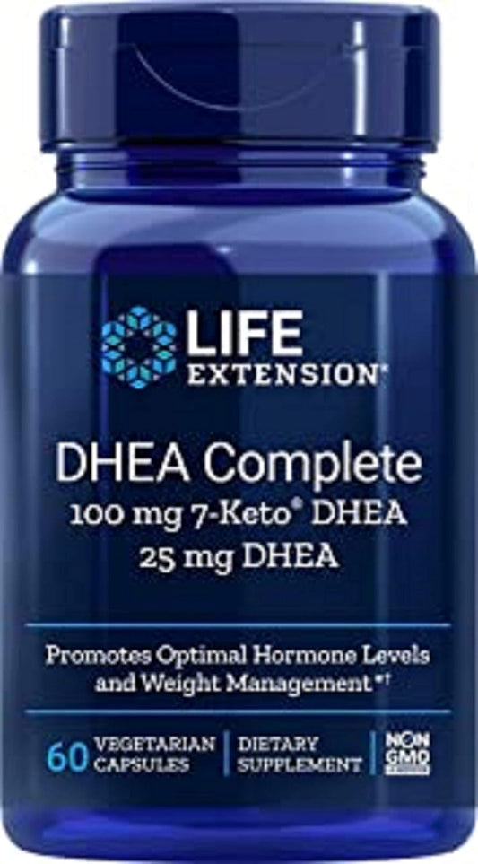 100mg 7-Keto DHEA and 25mg DHEA Supplement for Life Extension Support, 60 Capsules