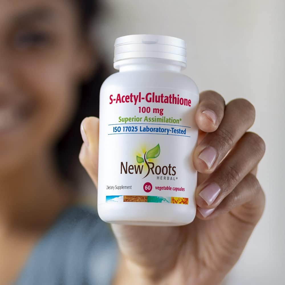 100mg New Roots Herbal S-Acetyl-Glutathione Capsules for Healthy Aging & Immunity Support