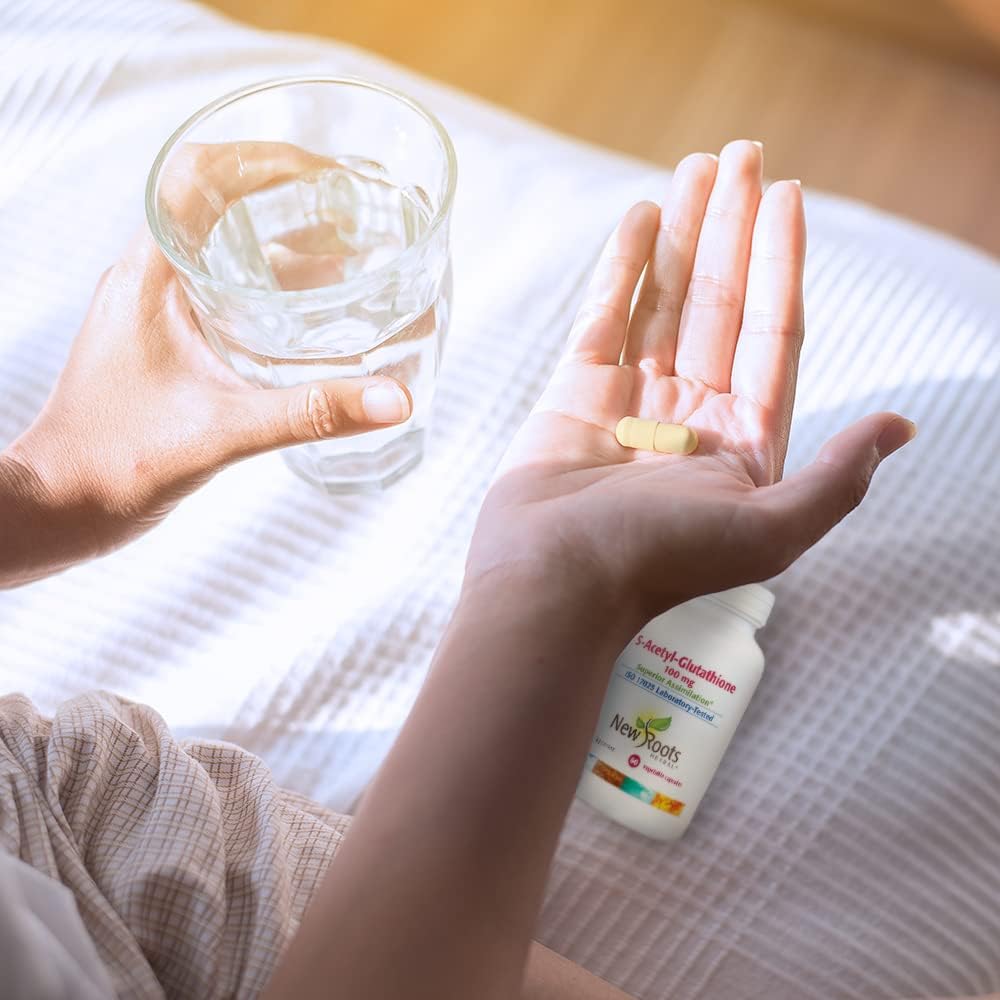 100mg New Roots Herbal S-Acetyl-Glutathione Capsules for Healthy Aging & Immunity Support