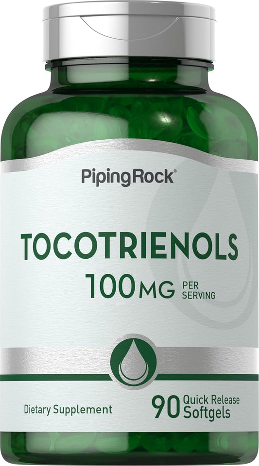 100mg Tocotrienols Supplement Softgels - 90 Count - Non-GMO & Gluten Free by Piping Rock