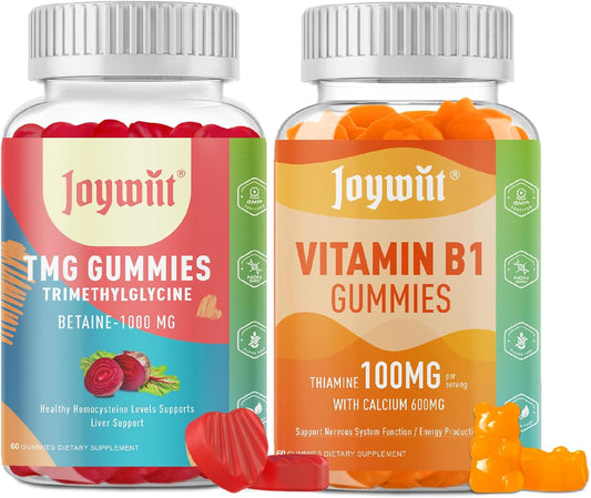 100mg Vitamin B1 Gummies and TMG Supplements by Joywiit - Boost Energy and Support Overall Health