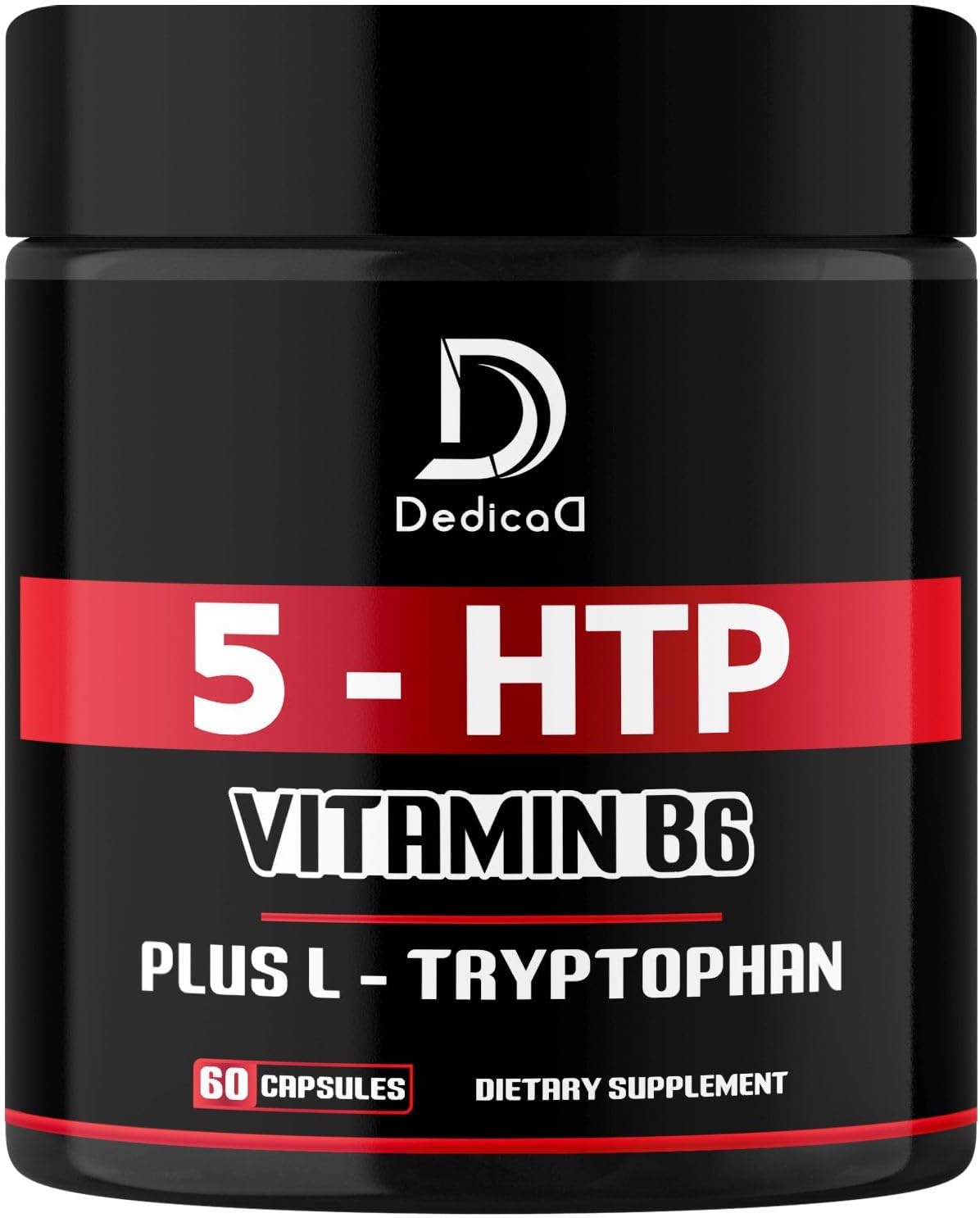 1010mg 5 HTP Supplement with Vitamin B6 and L-Tryptophan - 60 Capsules for Mood, Brain, Body & Immune System Support