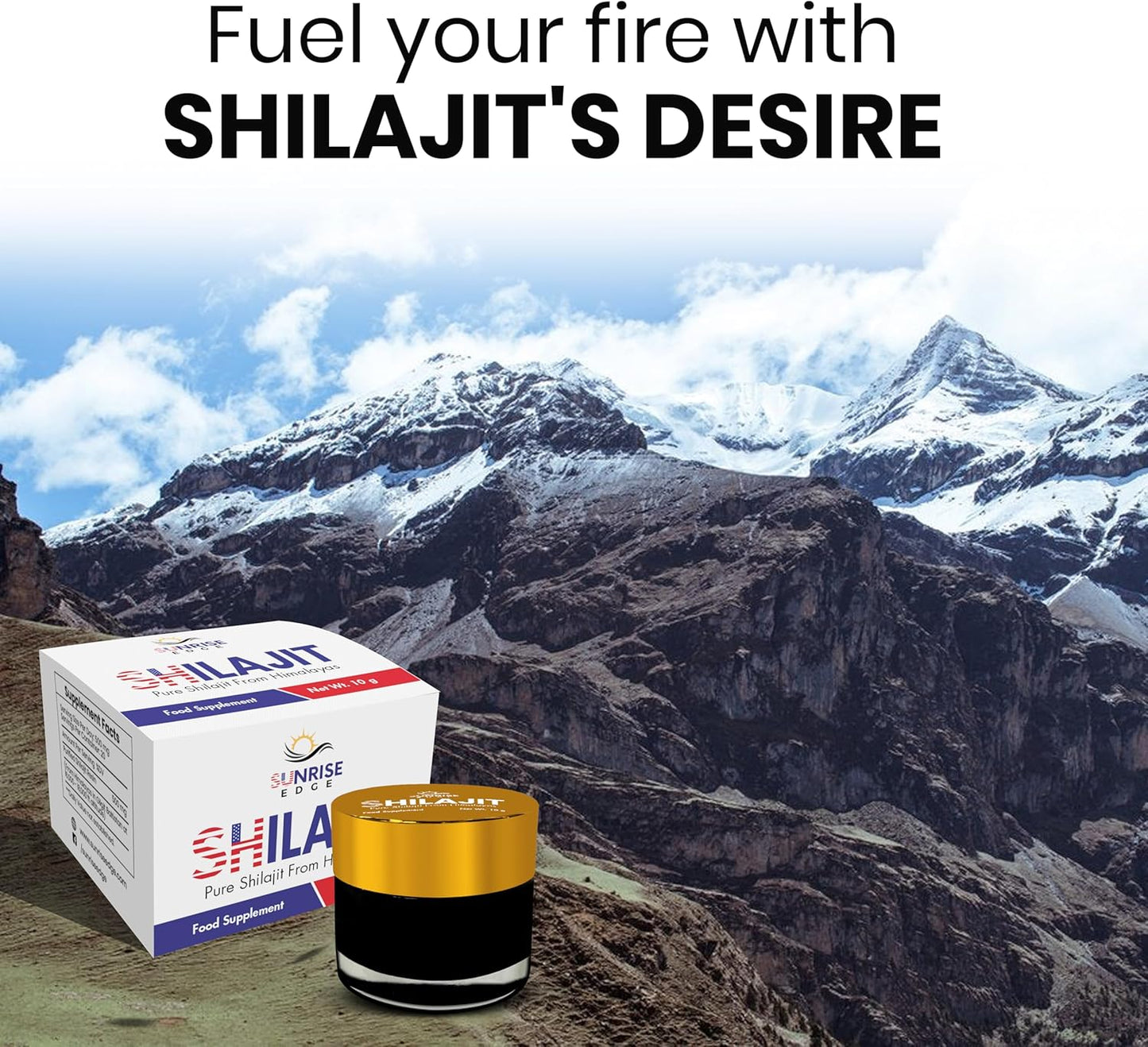 10G SunriseEdge Shilajit Resin: Boost Immunity, Metabolism, Stamina | 85+ Trace Minerals for Well-Being