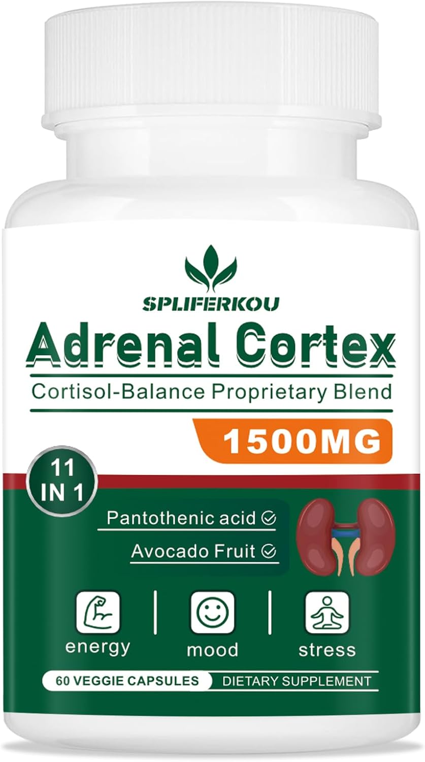 11-in-1 Adrenal Support Supplement with Pantothenic Acid and Ashwagandha - Promotes Healthy Adrenal Function and Energy - 60 Capsules - BoostGo Australia