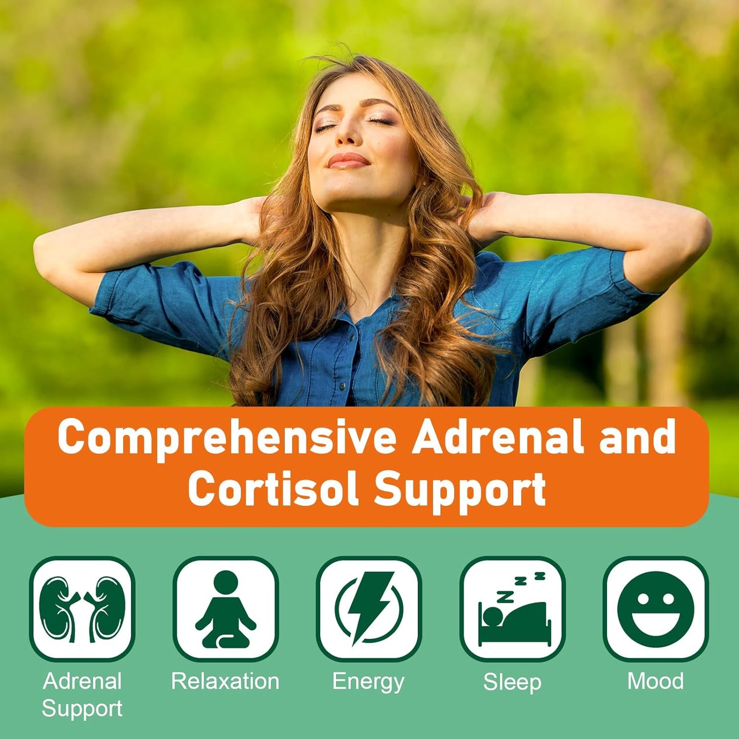 11-in-1 Adrenal Support Supplement with Pantothenic Acid and Ashwagandha - 180 Capsules for Healthy Adrenal Function and Energy