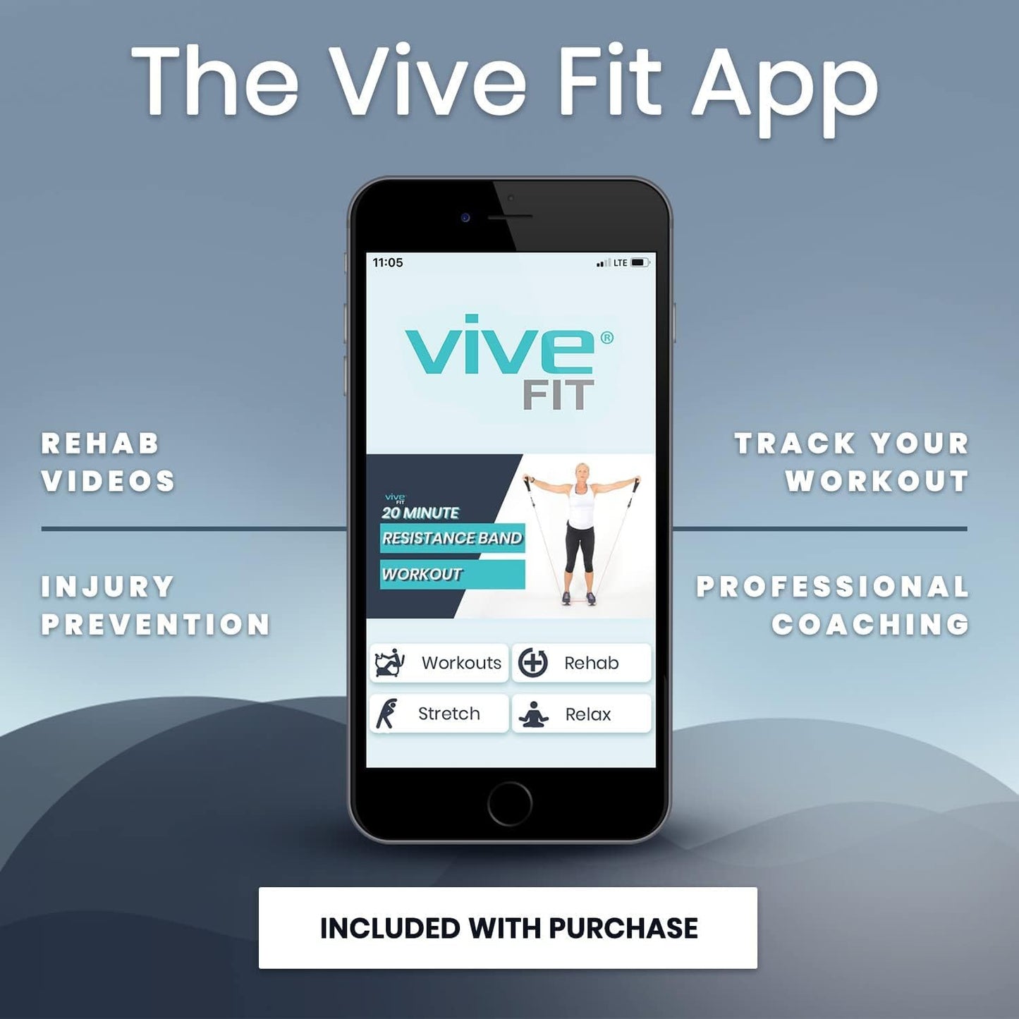 11-Piece Vive Resistance Bands Set with Handles and Door Anchor - Adjustable Tension from 2 to 70 LBs - Elastic Fitness Equipment for Home Workouts, Men and Women Training Therapy