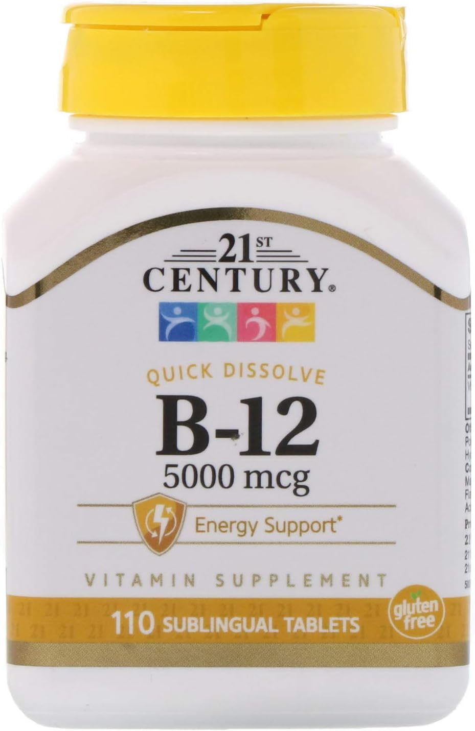 110 Cherry Flavored B-12 5000 mcg Sublingual Tablets for 21st Century - 110 Count