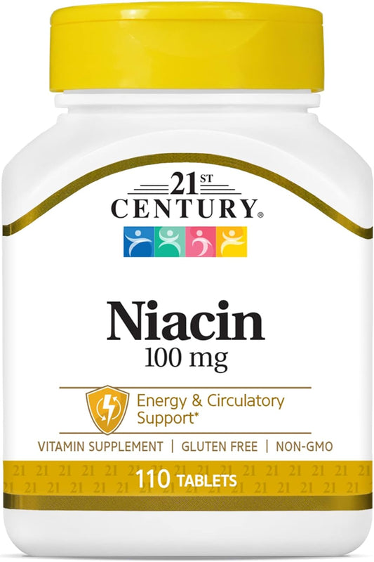 110 Count 21st Century Niacin Tablets, 100 mg - High Quality Vitamin Supplement