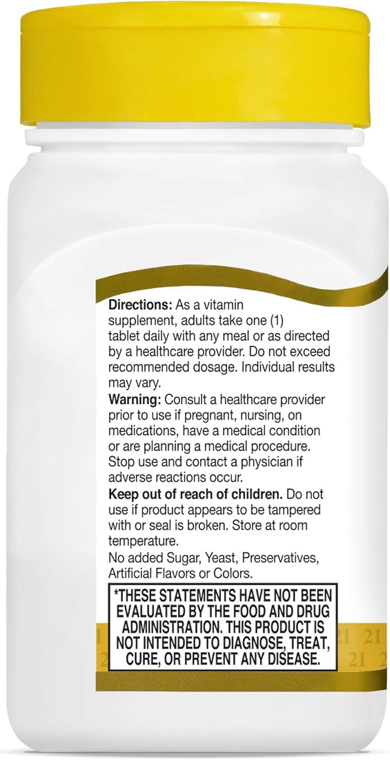 110 Count 21st Century Niacin Tablets, 100 mg - High Quality Vitamin Supplement