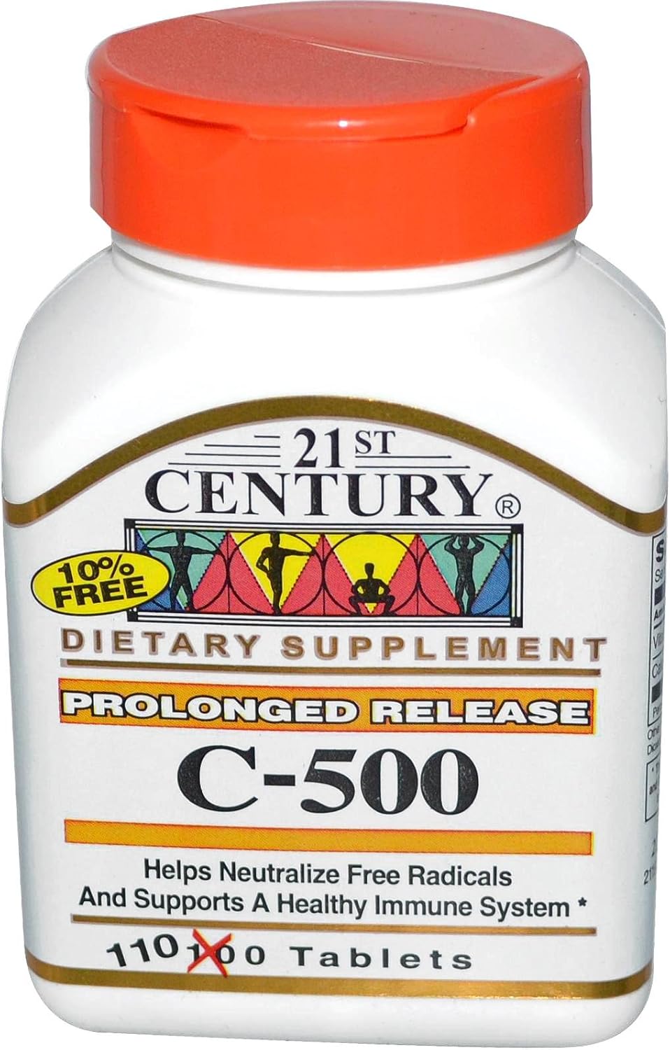 110 Count 21st Century Vitamin C 500 mg Prolonged Release Tablets for Immune Support