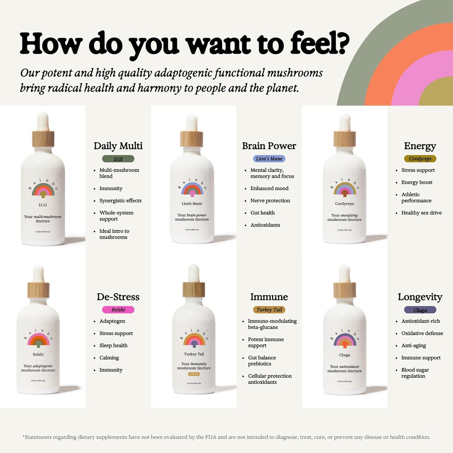 11:11 Multi Mushroom Tincture, Liquid Lion's Mane & Turkey Tail Supplement, Vegan, Non GMO - Immune & Brain Support, 3.4 fl oz