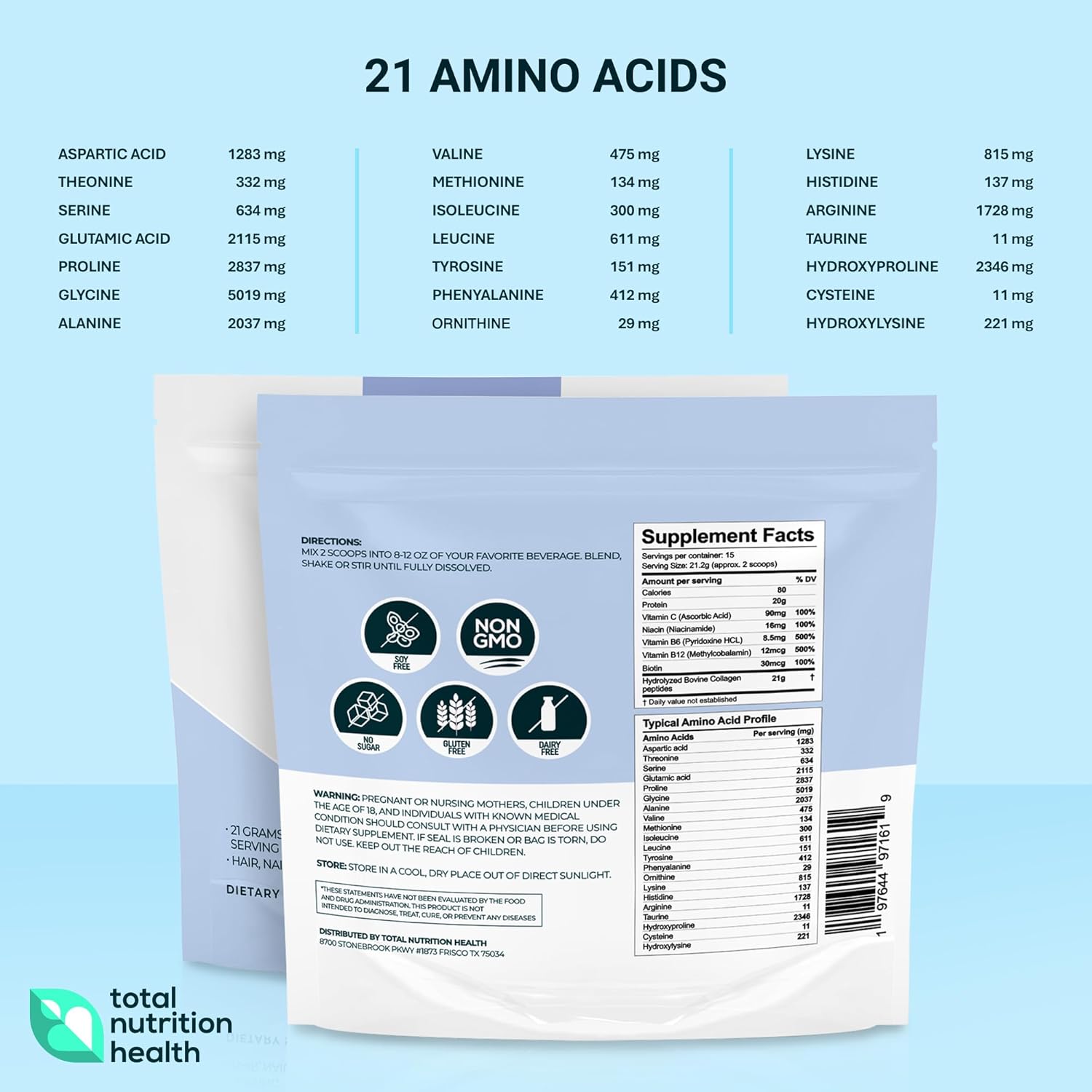 11oz Unflavored Collagen Peptides Powder for Hair, Skin, and Joint Support - Grass Fed Protein with Vitamin C, B3, B6, B12, Biotin - Non-GMO, Sugar-Free