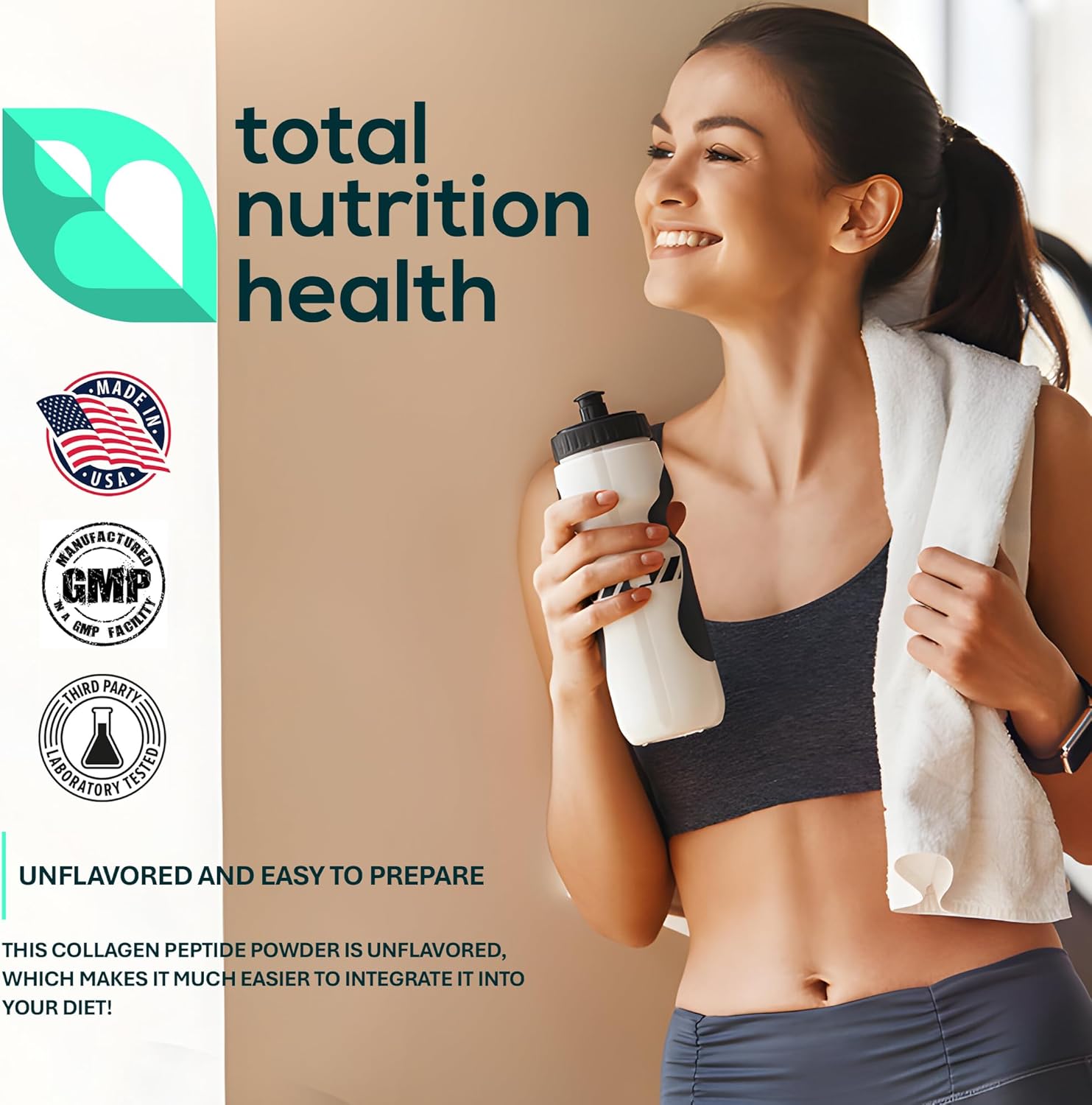 11oz Unflavored Collagen Peptides Powder for Hair, Skin, and Joint Support - Grass Fed Protein with Vitamin C, B3, B6, B12, Biotin - Non-GMO, Sugar-Free