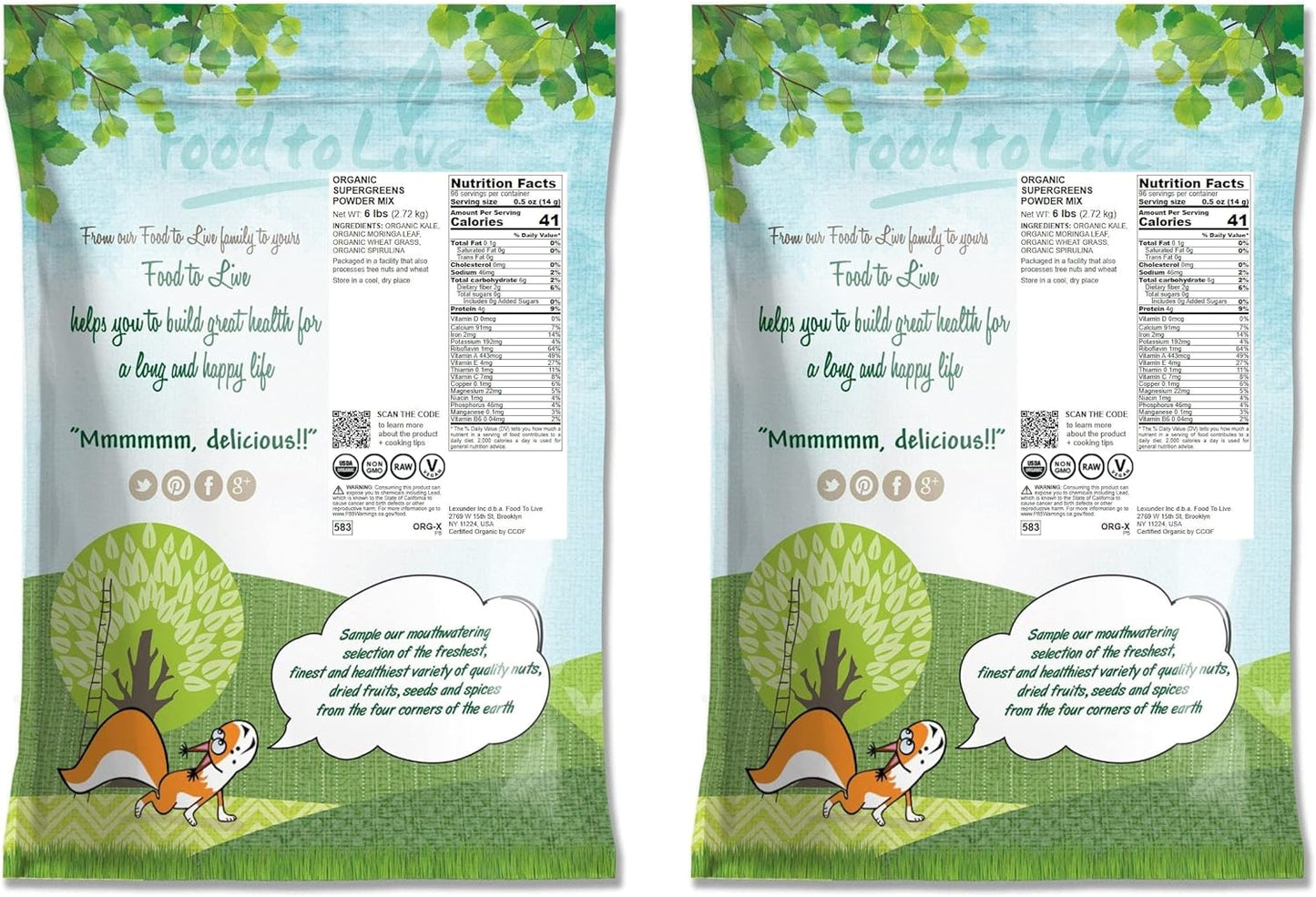 12 lb Organic SuperGreens Powder Blend - Kale, Moringa, Spirulina, Wheatgrass. Non-GMO, Vegan, Bulk. High in Antioxidants, Chlorophyll. Ideal for Juices, Smoothies, Baking.