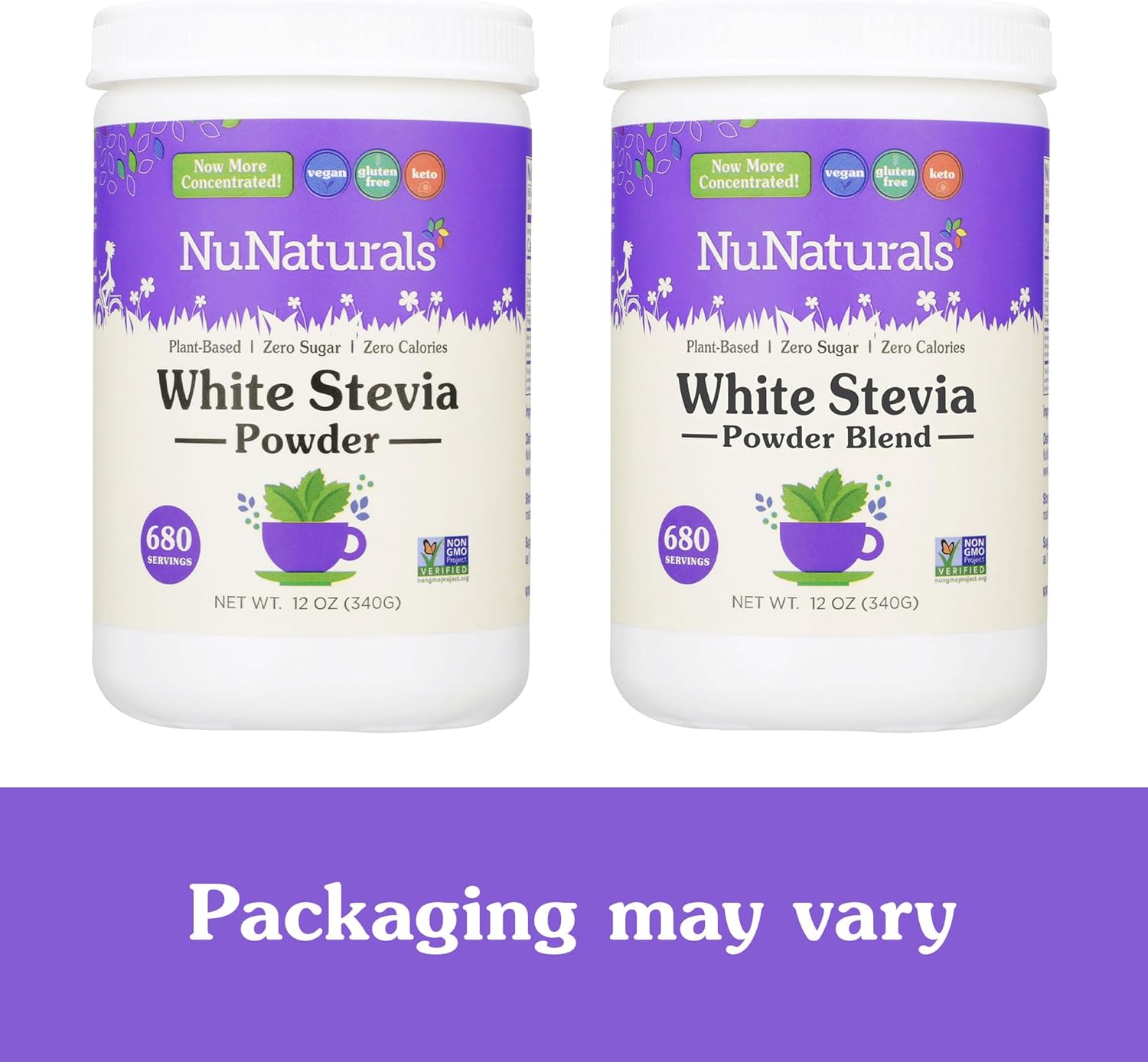 12 oz NuNaturals White Stevia Powder: Plant-Based Sugar Substitute, Zero Calorie Sweetener