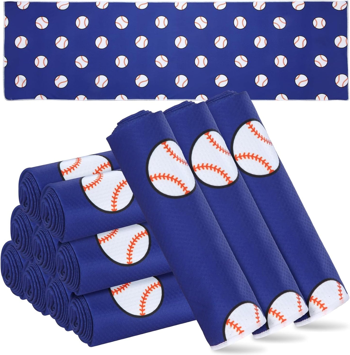 12-Pack FuWeave Cooling Towel - 40x12 Inches, Microfiber Fast Drying Towel for Sports - Basketball, Baseball, Football, Volleyball, Soccer, Softball - Gift for Men and Women
