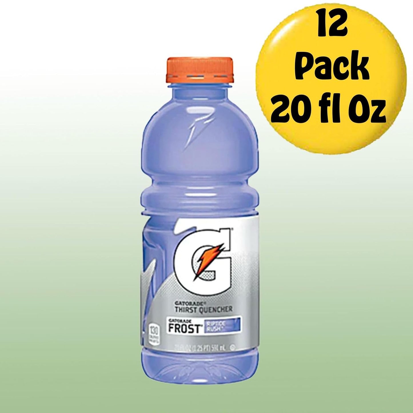 12 Pack Gatorade Riptide Rush Thirst Quencher Sports Drink with Electrolytes, 20 fl oz Bottle