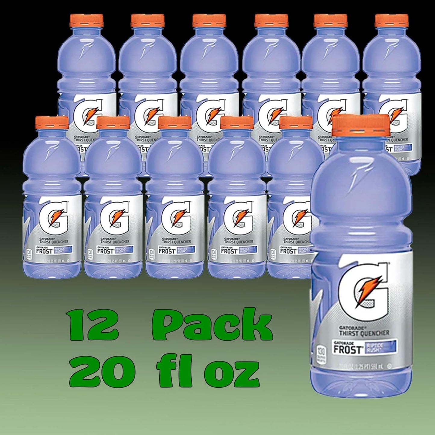 12 Pack Gatorade Riptide Rush Thirst Quencher Sports Drink with Electrolytes, 20 fl oz Bottle