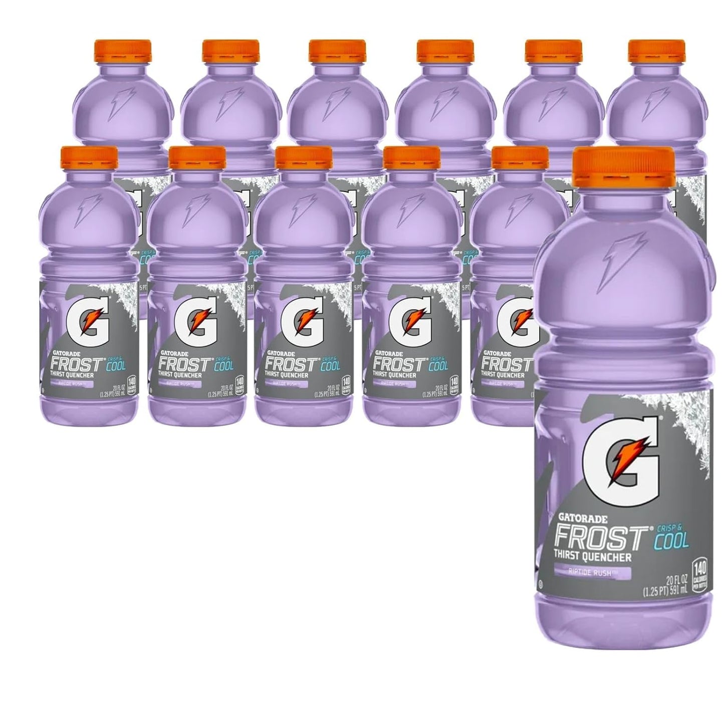 12 Pack Gatorade Riptide Rush Thirst Quencher Sports Drink with Electrolytes, 20 fl oz Bottle