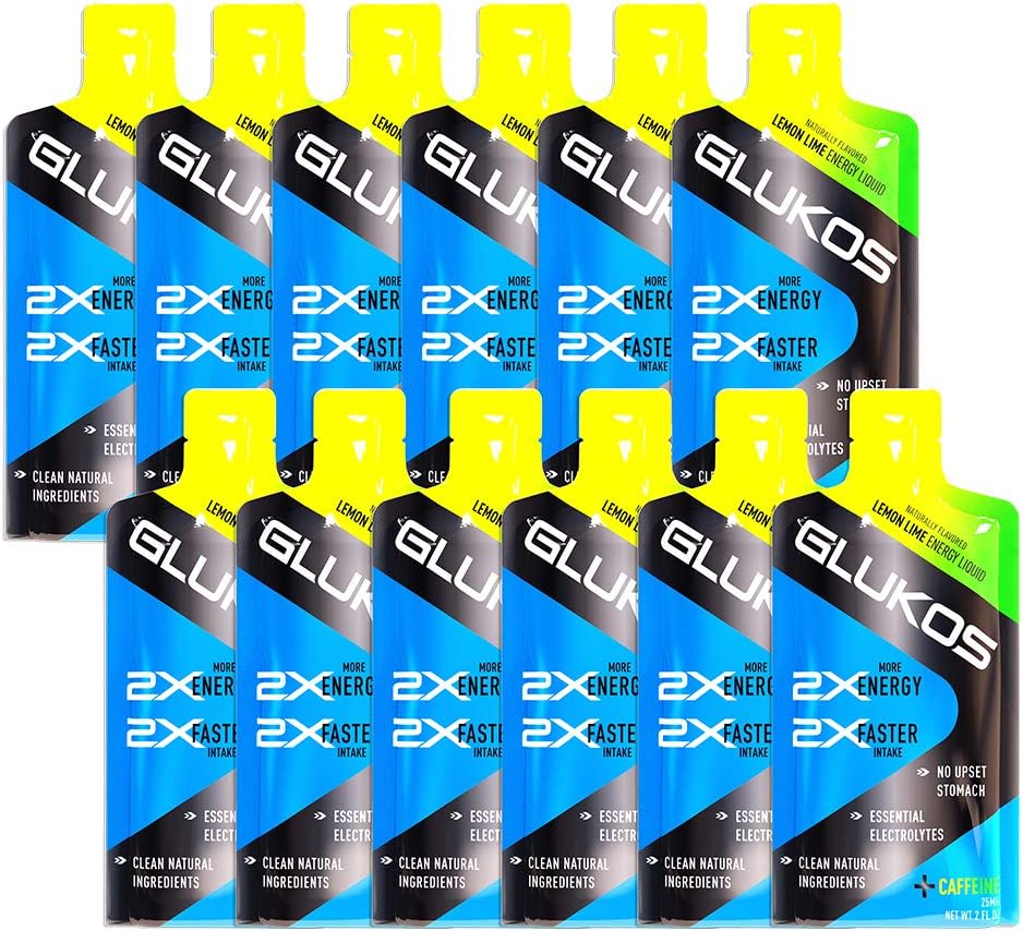 12-Pack Glukos Energy Liquid Gel Packets - 2oz Each