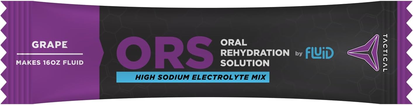 12-Pack Grape Oral Rehydration Solution for Extreme Dehydration - Recover Faster with Fluid Tactical Electrolytes