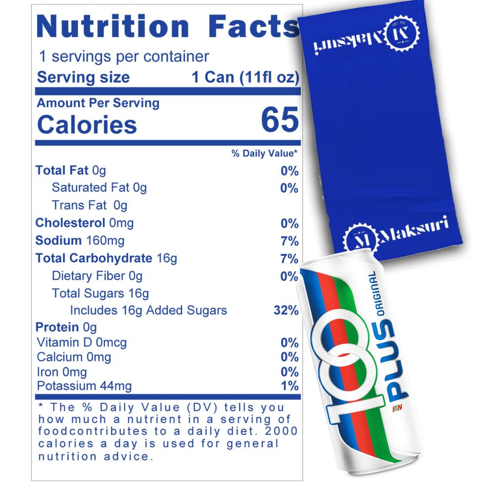 12-Pack MAKSURI TRADING 100 PLUS Isotonic Sports Drinks with Gym Towel Set - 11fl oz