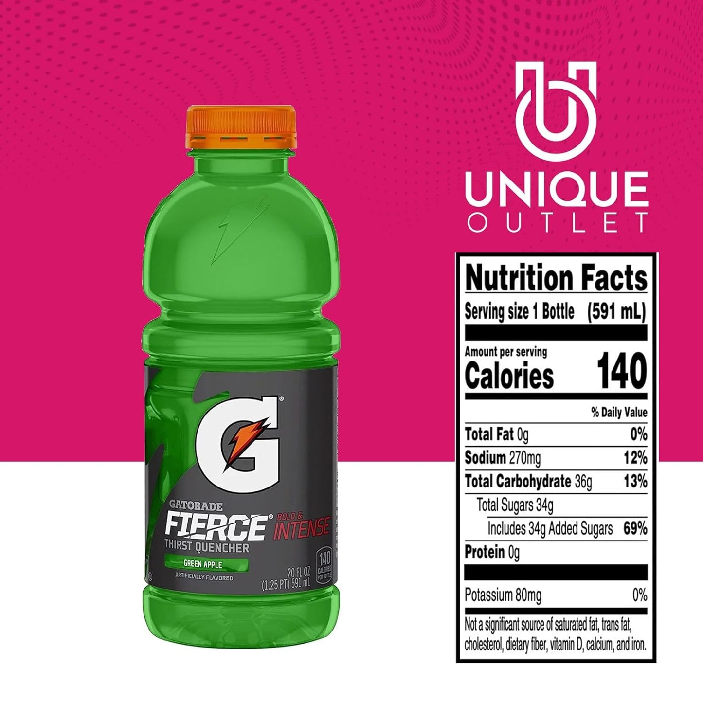 12-Pack of Gatorade Thirst Quencher Sports Drink with Electrolytes and Cooling Towel - Fierce Green Apple Flavor