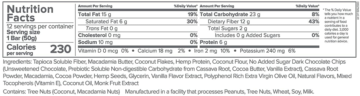 12 Pack of Gundry MD Macadamia Nut Bars Packed with Polyphenols