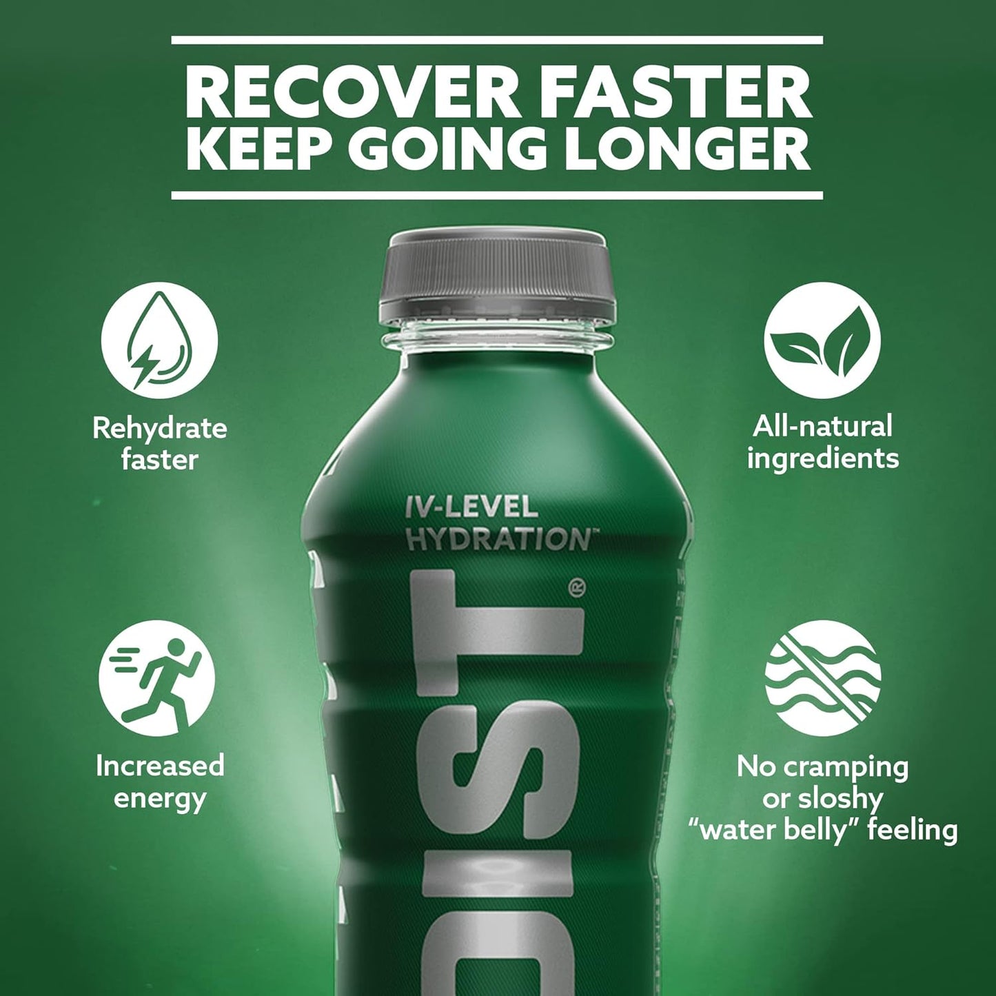 12 Pack of HOIST Premium Military Hydration Electrolyte Drink, IV-Level Hydration, Blue Raspberry, 16 Fl Oz
