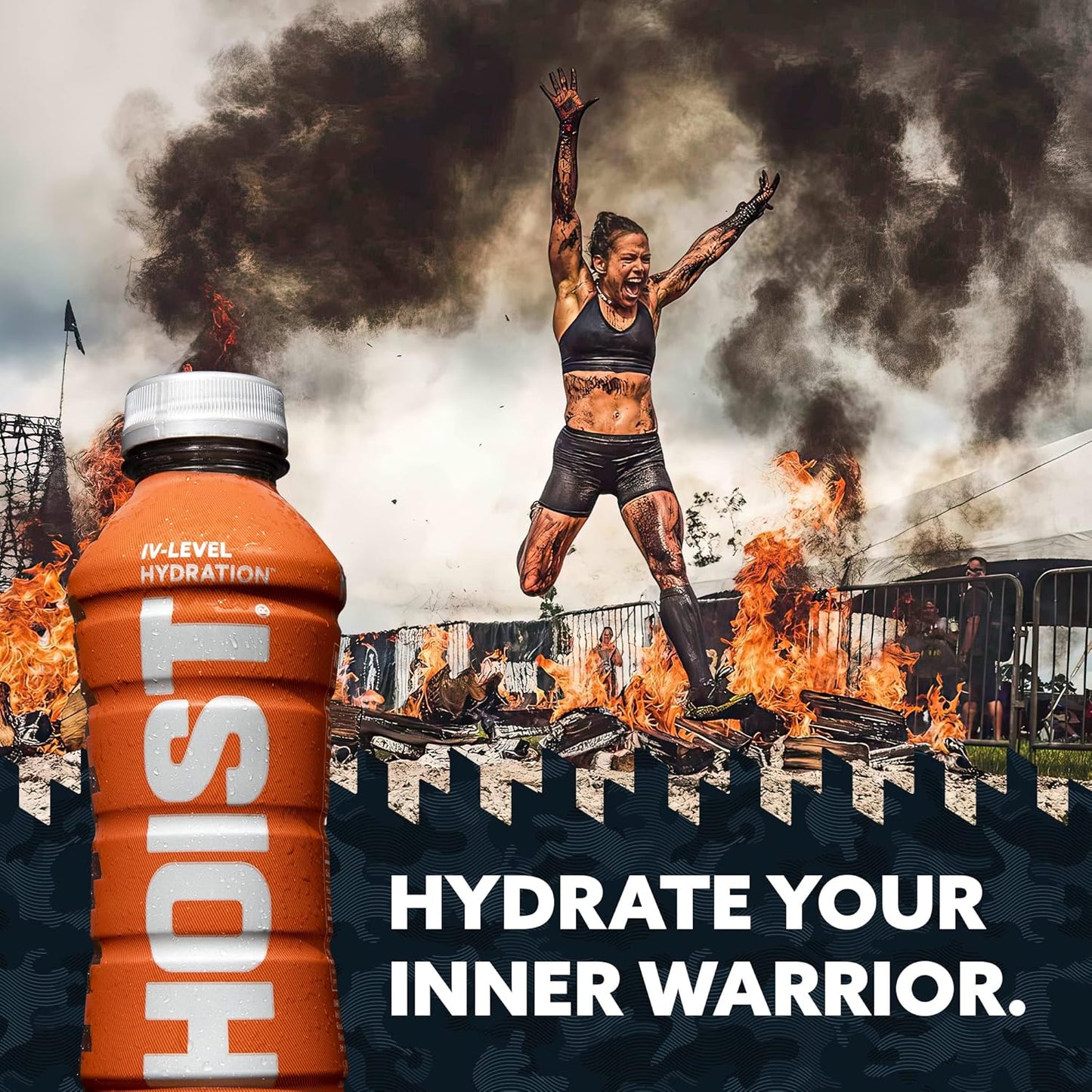 12 Pack of HOIST Premium Military Hydration Electrolyte Drink, IV-Level Hydration, Blue Raspberry, 16 Fl Oz
