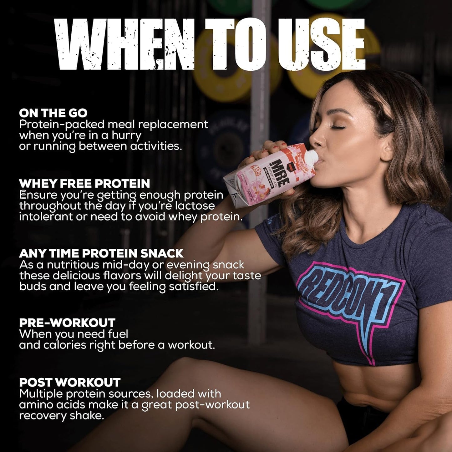 12 Pack of REDCON1 MRE Strawberry Shortcake Ready to Drink Protein Shakes - Whole Food Sourced Protein Drinks for Athletes - Sugar-Free RTD Shake to Power Performance