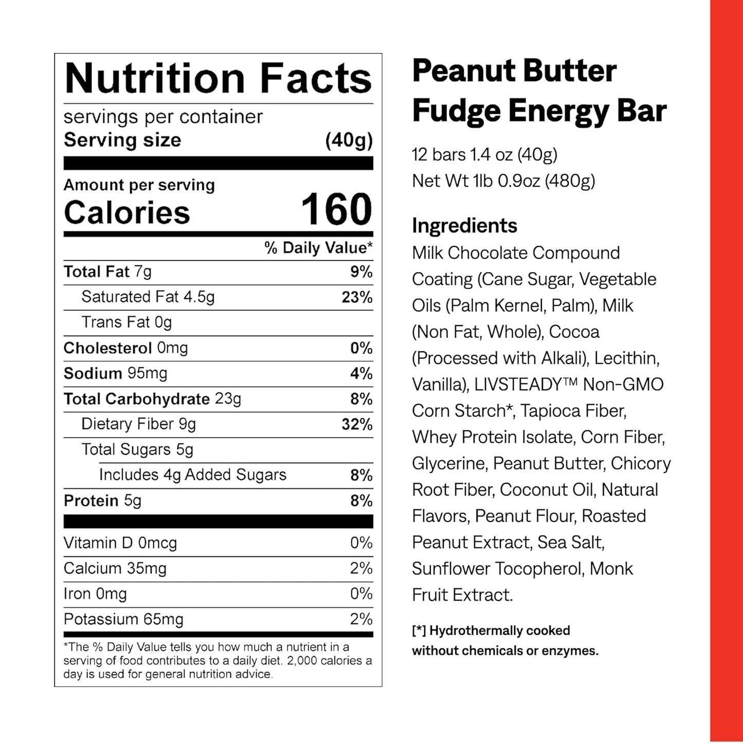 12 Pack of UCAN Peanut Butter Fudge Energy Snack Bars - All Natural, Low Sugar, Non-GMO, Gluten-Free, Keto-Friendly - 1.4 Ounces