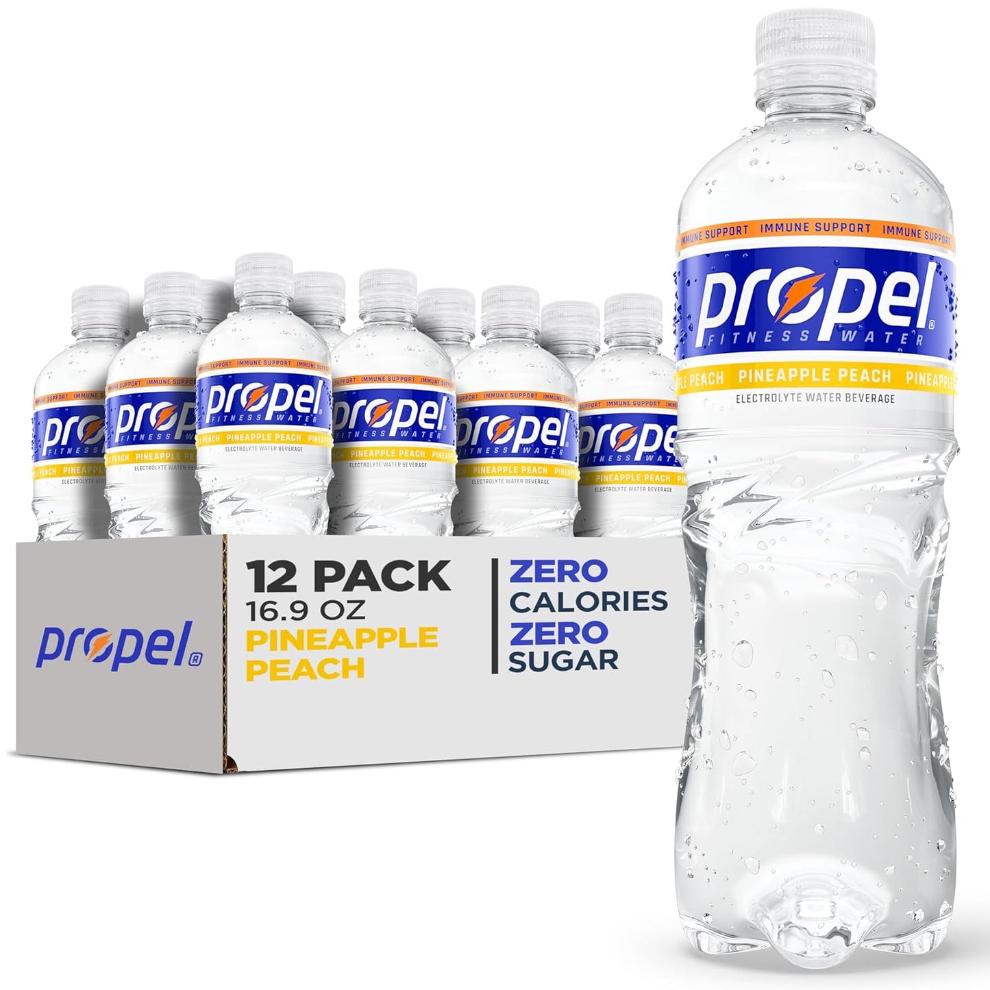 12-Pack Propel Immune Support Drink, Pineapple Peach Flavor, 16.9 Fl Oz