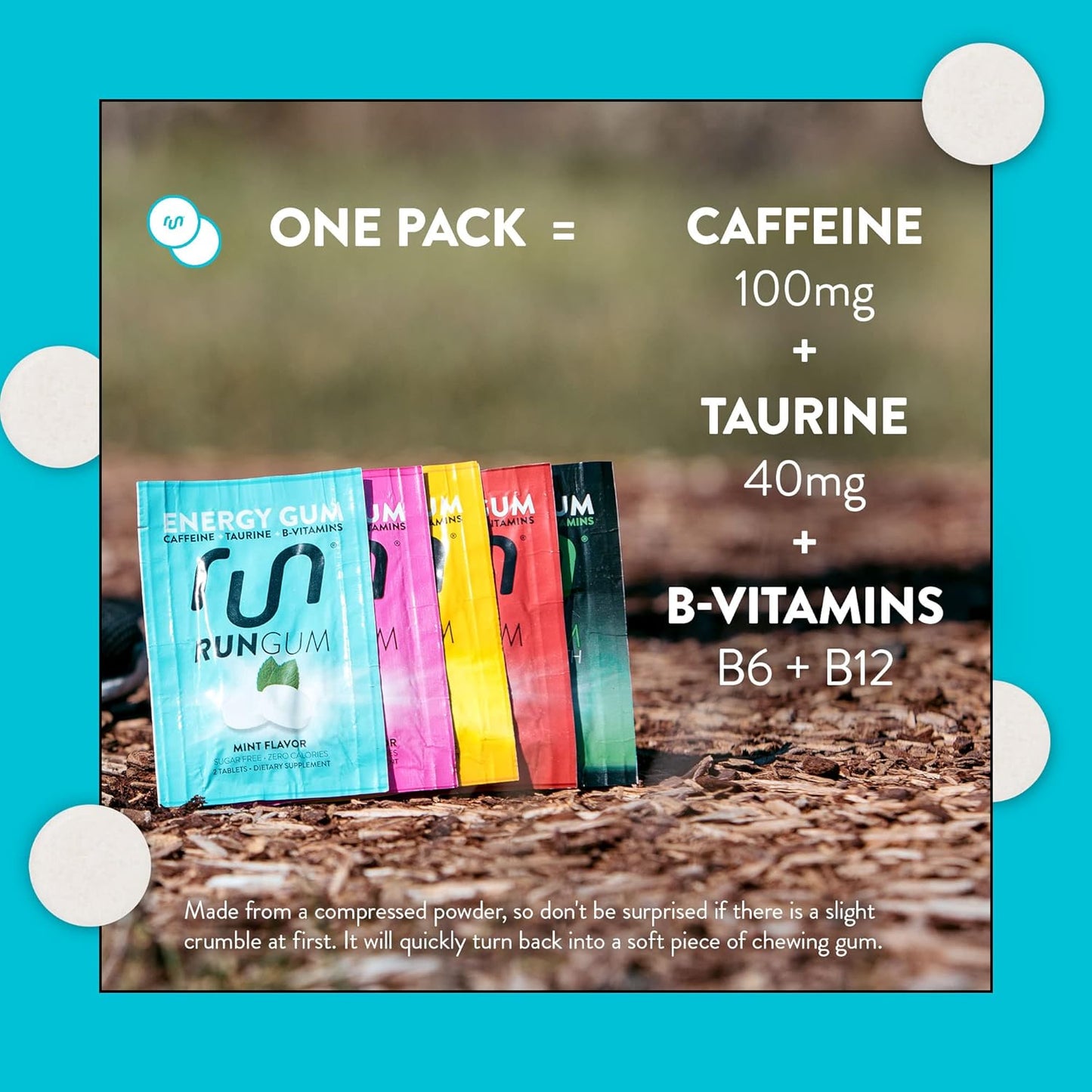 12-Pack RUN GUM Variety Pack, Energy Chewing Gum with 50mg Caffeine, Taurine, B-Vitamins, Sugar Free, Zero Calorie, Gluten Free - BoostGo Australia