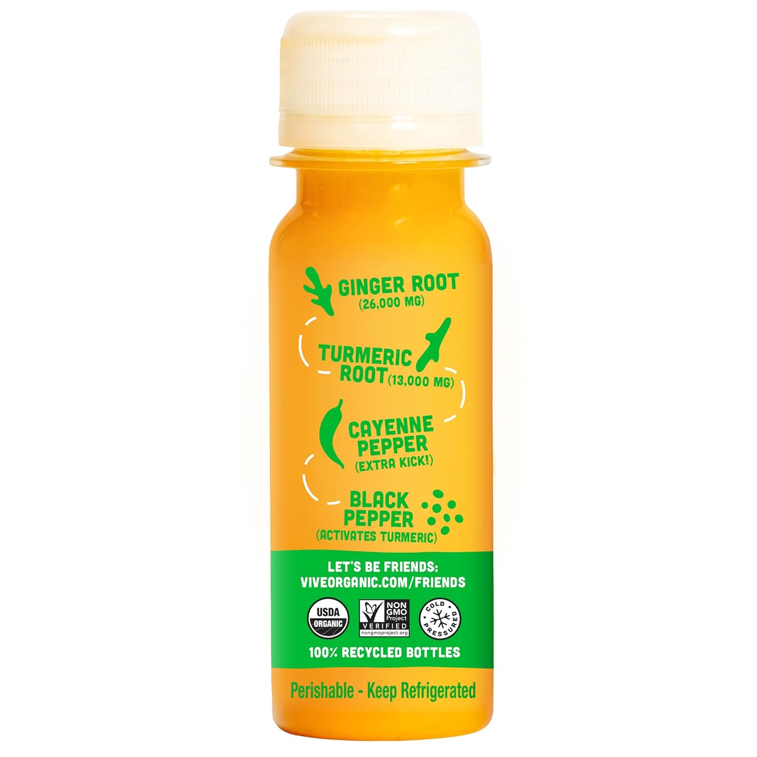 12 Pack Vive Organic Immune Support Shot with Ginger, Turmeric & Cayenne - Gluten Free, Vegan, 2 Fl Oz - Boost Immunity