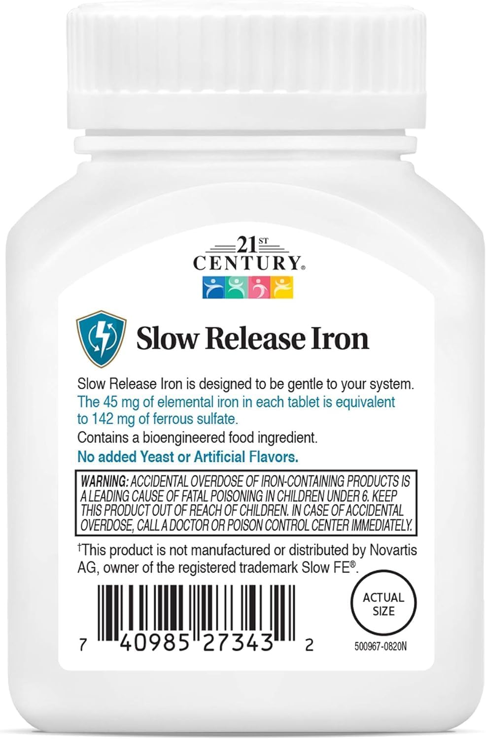 12 Packs of 21st Century Slow Release Iron Tablets - 60 Tablets per Pack, Varied Packaging