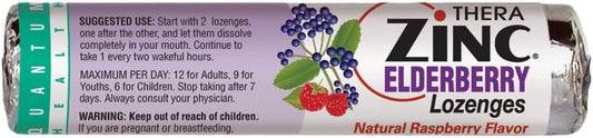 12 Packs of Quantum Thera Zinc Elderberry Lozenges - 14 Count per Pack